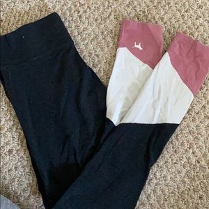 pink cotton yoga leggings